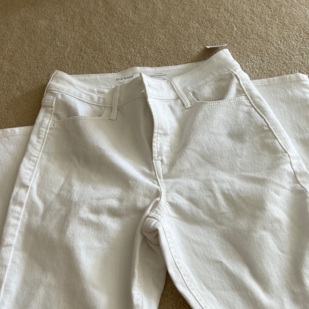 White jeans high rise